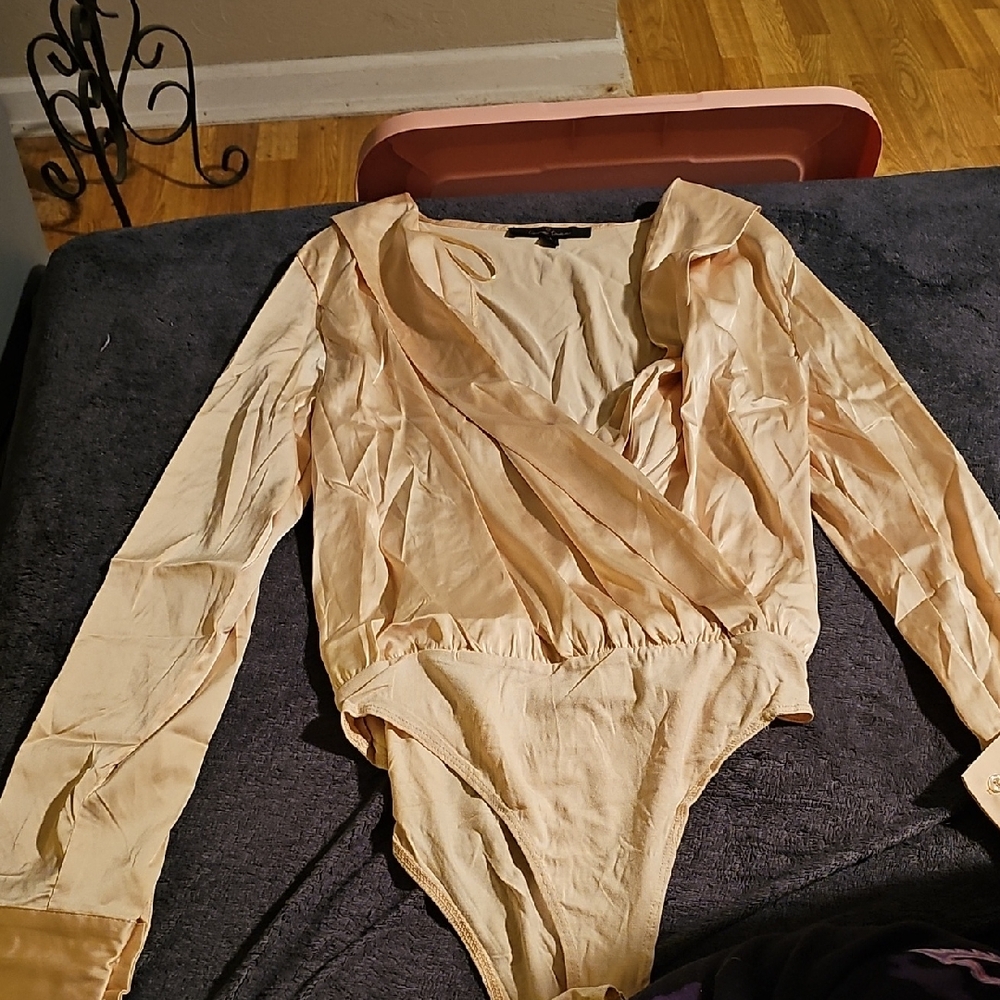 Silk Wrap Bodysuit in Cream